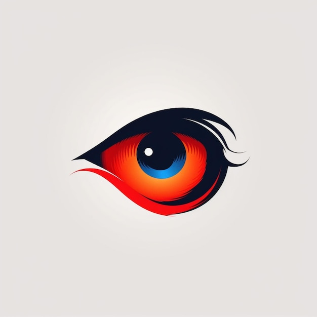 flat color eye logo vector