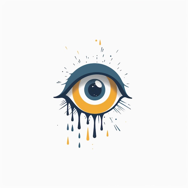 flat color eye logo vector