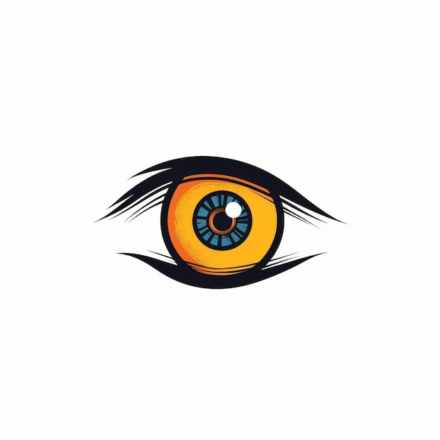 flat color eye logo vector
