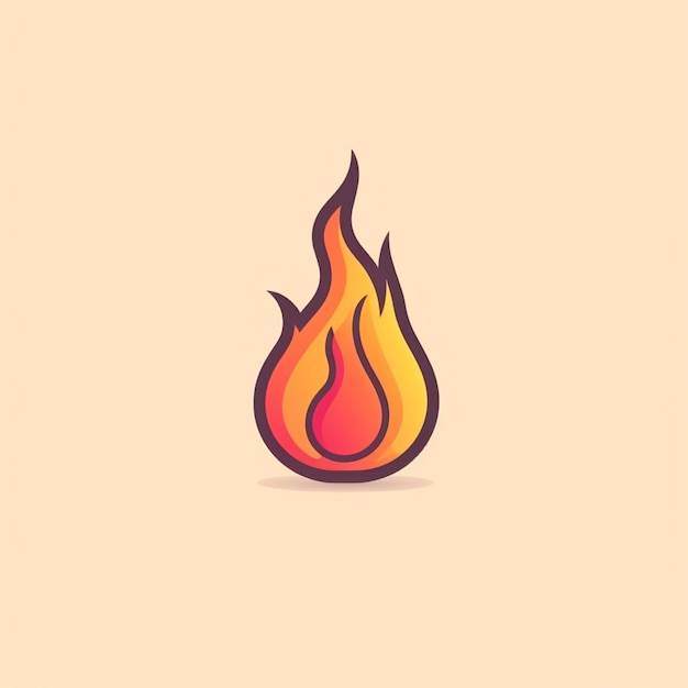 Photo flat color fire logo vector