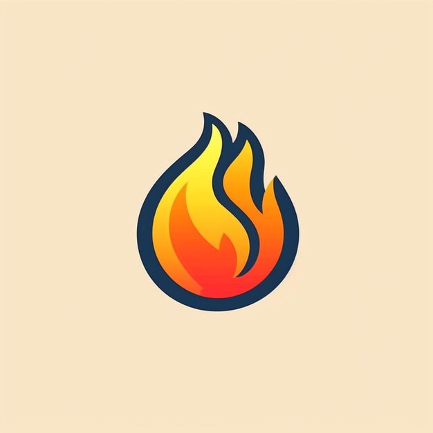 flat color fire logo vector