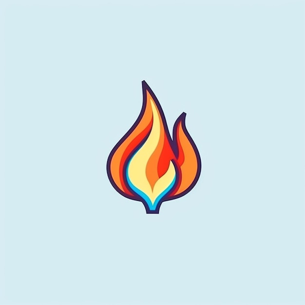 Photo flat color fire logo vector