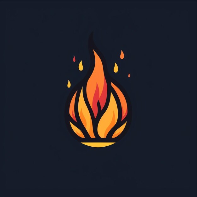 flat color fire logo vector