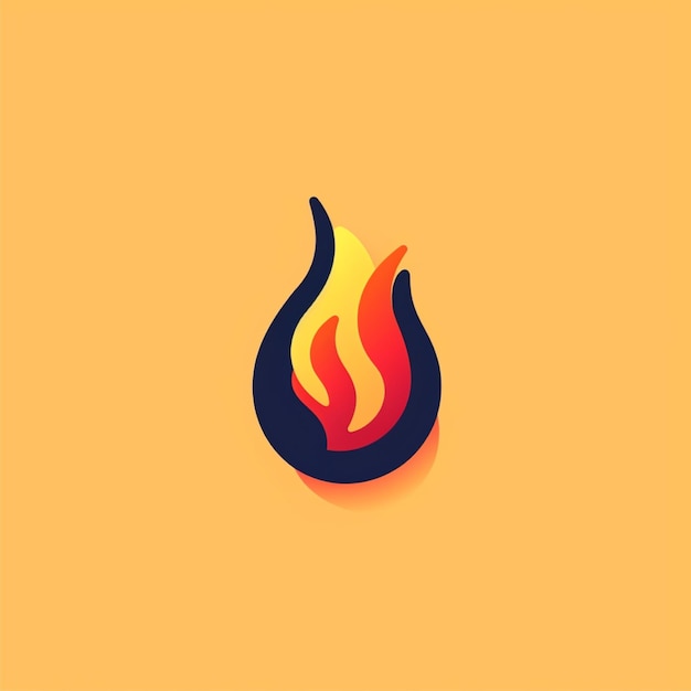 flat color fire logo vector