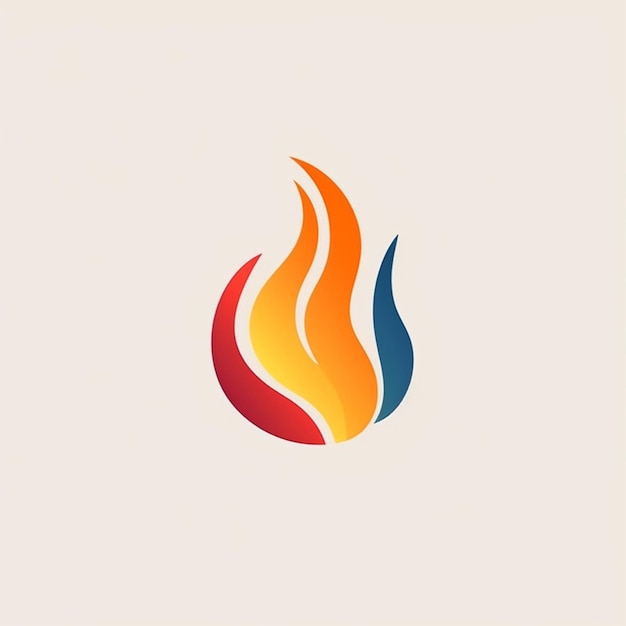 Photo flat color fire logo vector