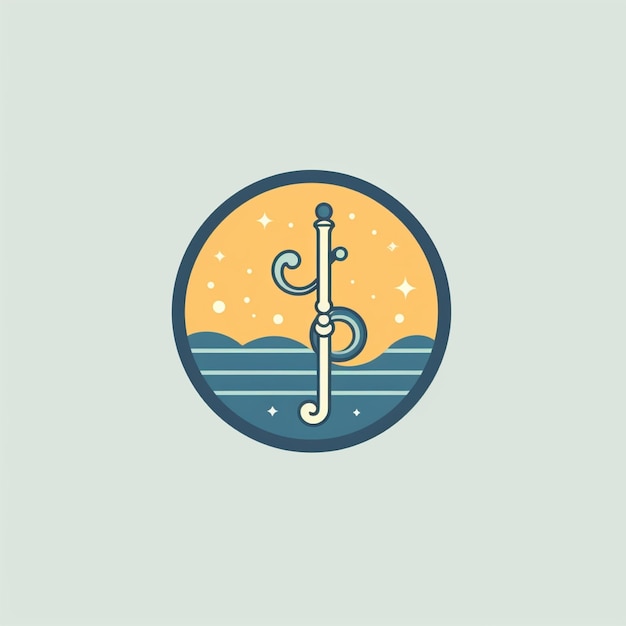 Photo flat color flute logo vector