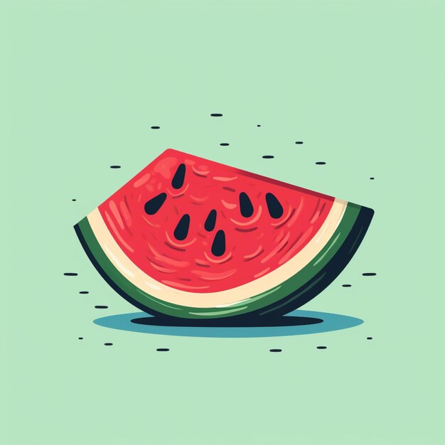 flat color fresh watermelon fruit vector