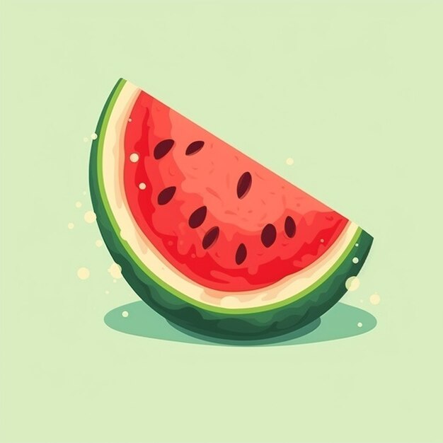 flat color fresh watermelon fruit vector