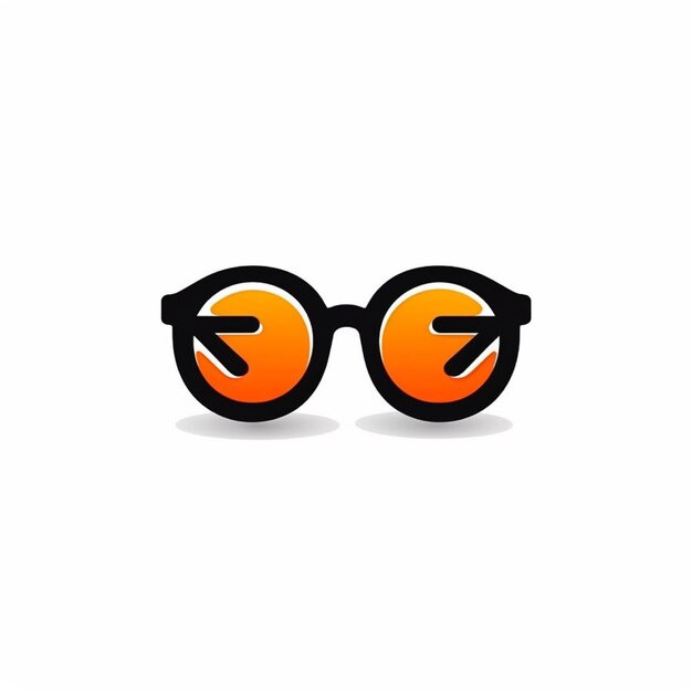 flat color glasses logo vector