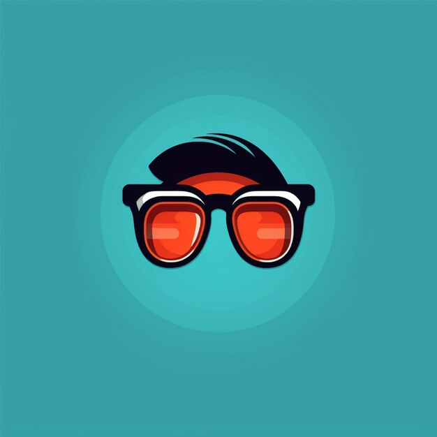 flat color glasses logo vector