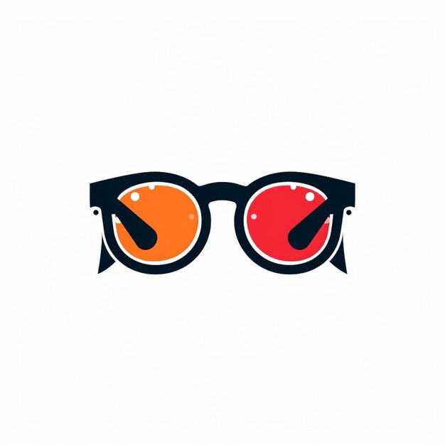 flat color glasses logo vector