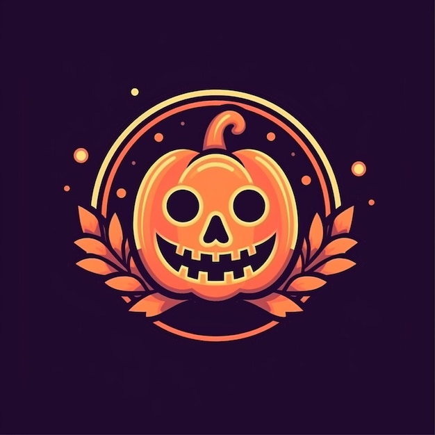 flat color halloween logo vector