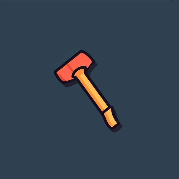 flat color hammer logo vector