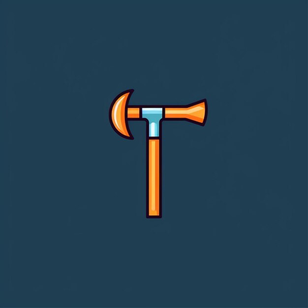 flat color hammer logo vector