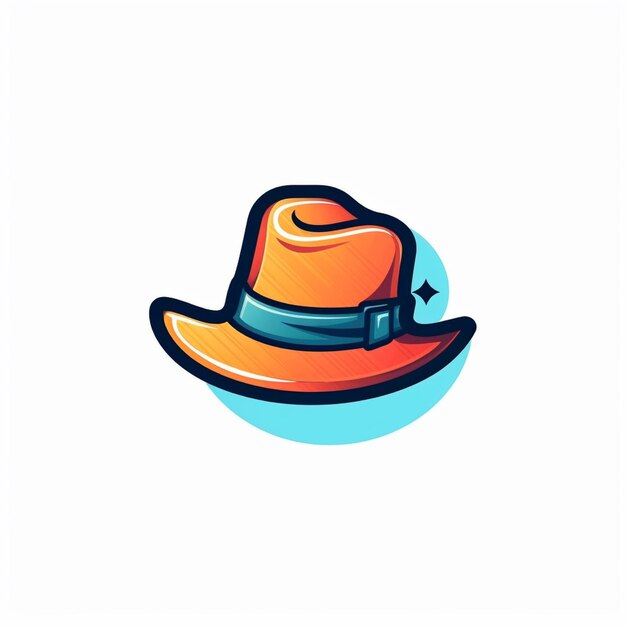 Photo flat color hat logo vector