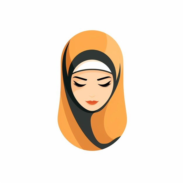 Photo flat color hijab logo vector