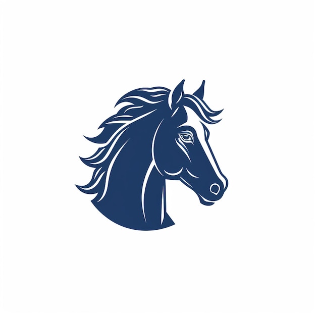 вектор логотипа плоской лошади цвета