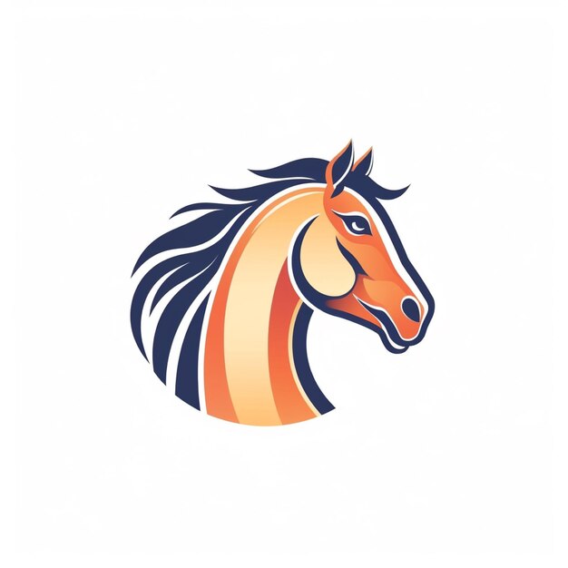 flat color horse logo vector