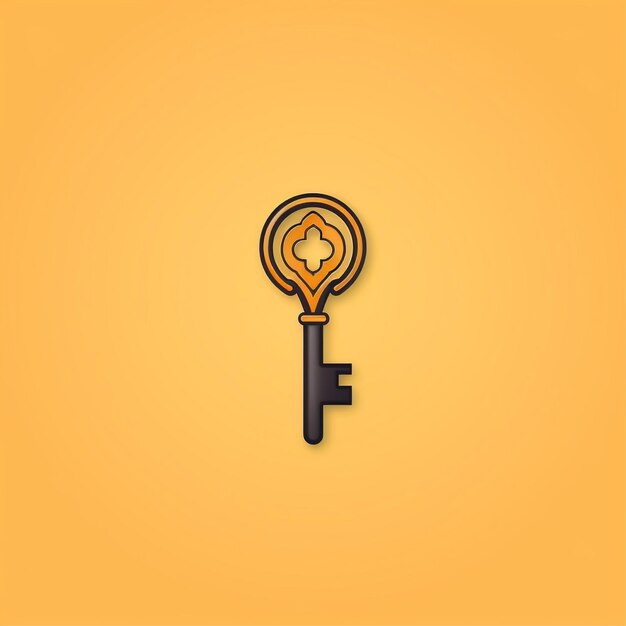 flat color key logo vector