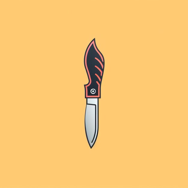 Flat color knife logo vector