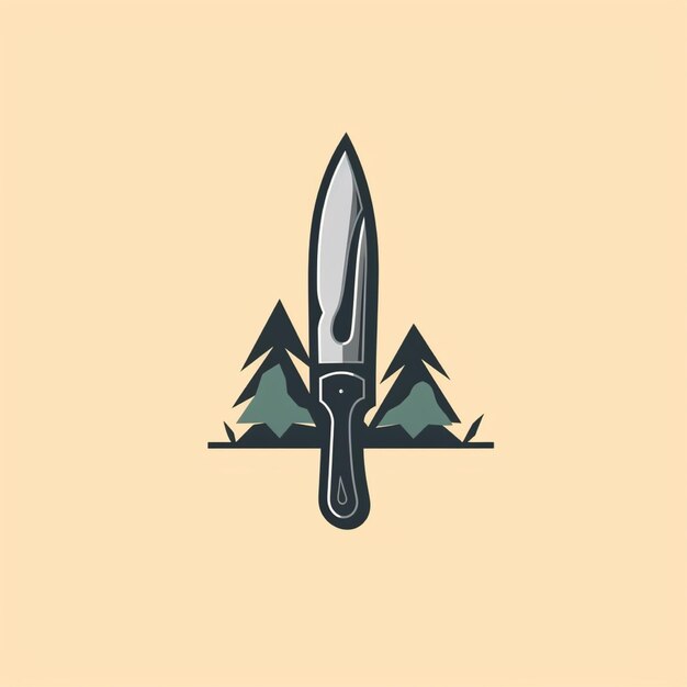 flat color knife logo vector