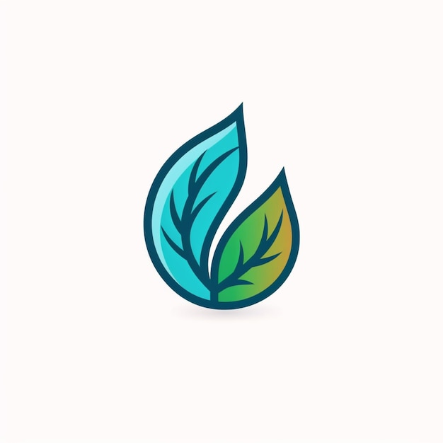 flat color leaf logo vector