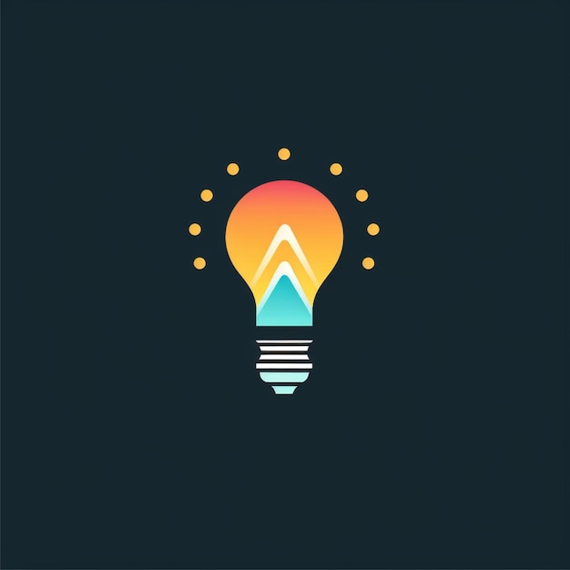 flat color light bulb logo vector