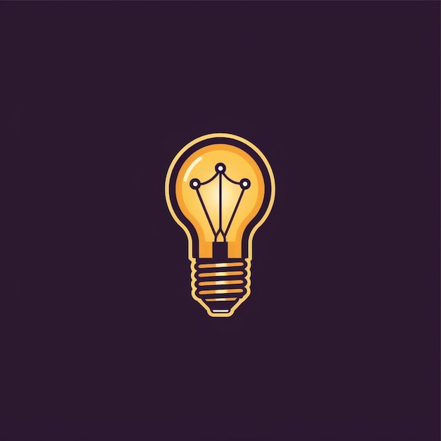 flat color light bulb logo vector