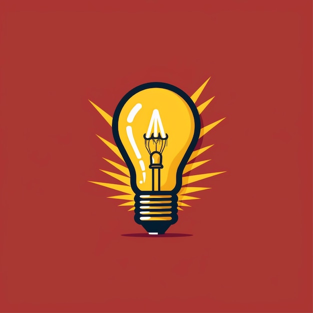 flat color light bulb logo vector