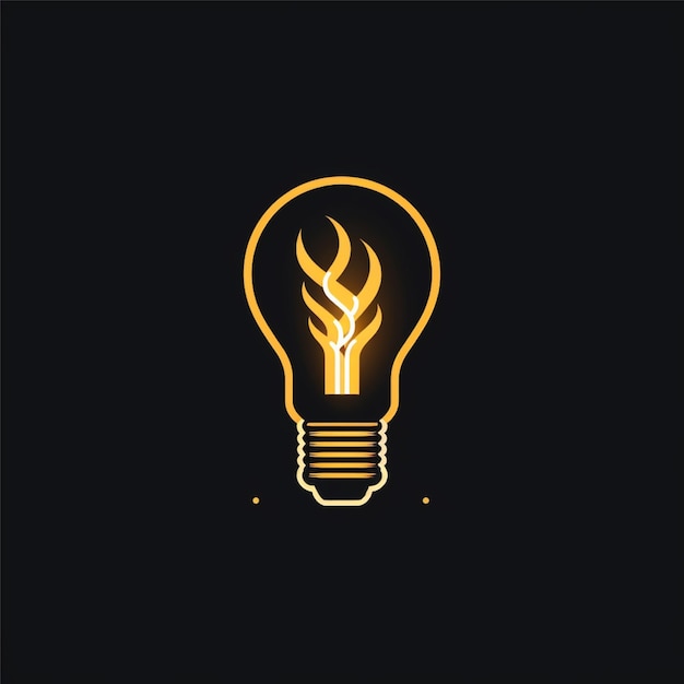 Фото Плоская цветная лампочка логотип вектор