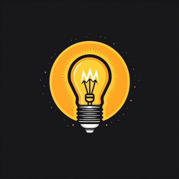 flat color light bulb logo vector