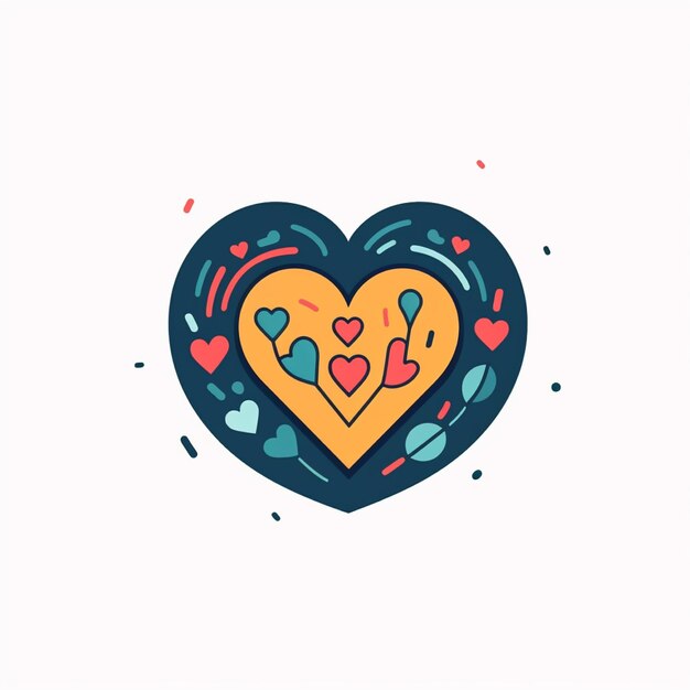 flat color love logo vector