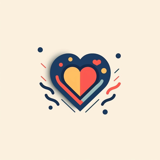 flat color love logo vector