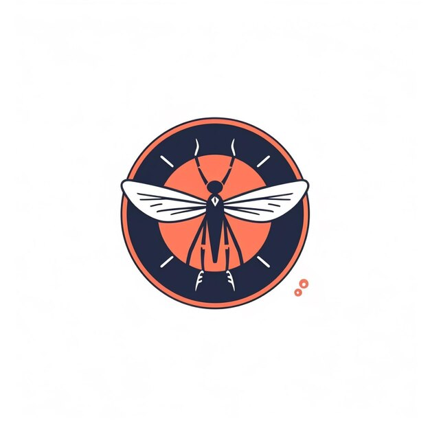 flat color mosquito logo vector