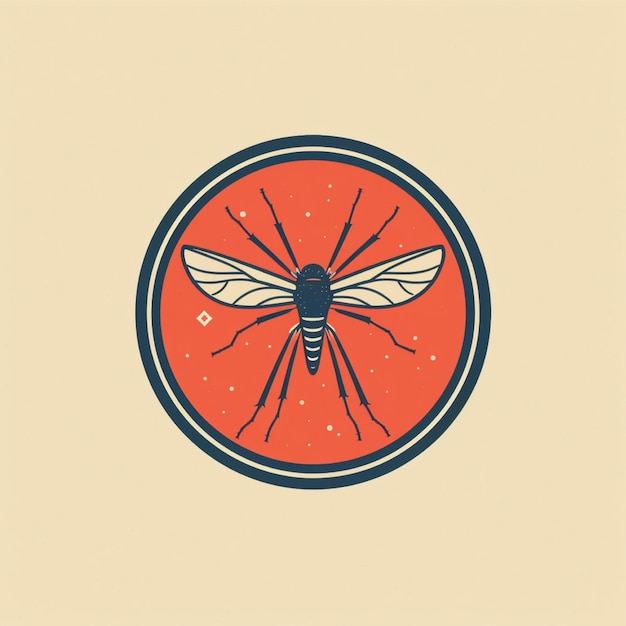 フラットカラーの蚊のロゴのベクトル