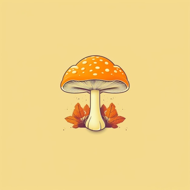 плоский цветной грибной логотип вектор