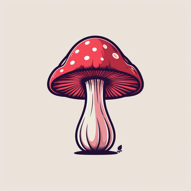 flat color mushroom logo vector