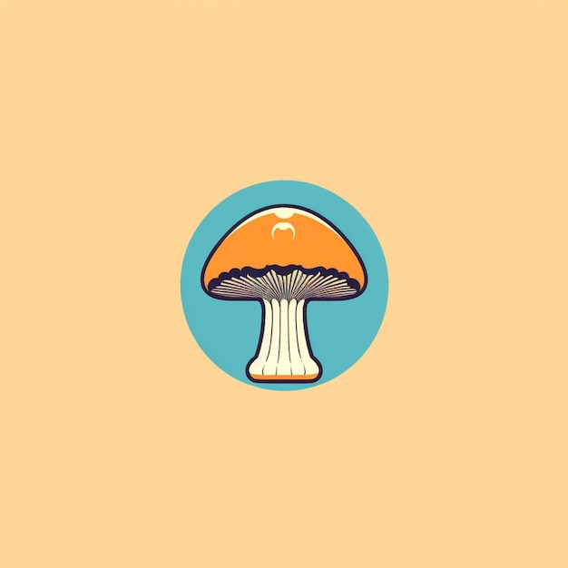 flat color mushroom logo vector