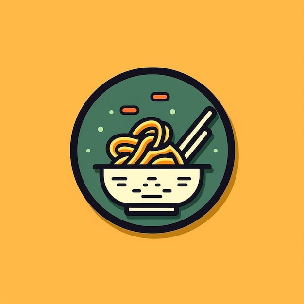 flat color noodles logo vector