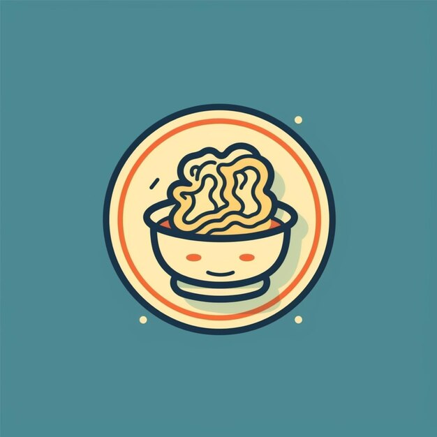 Photo flat color noodles logo vector