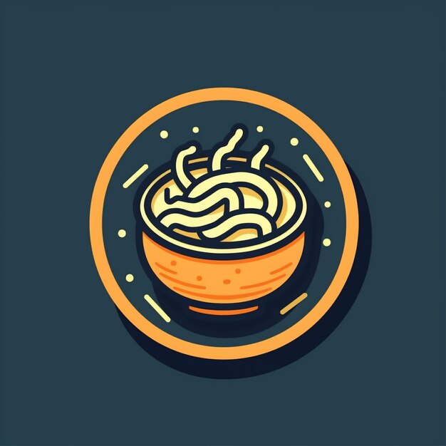 flat color noodles logo vector