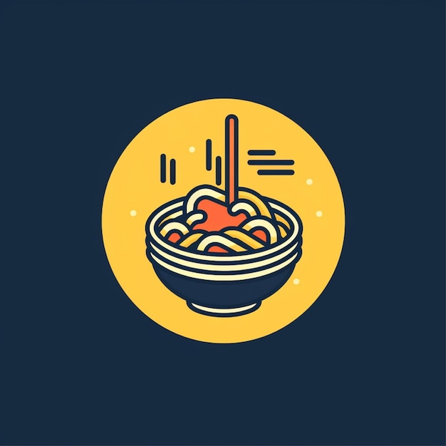 Photo flat color noodles logo vector