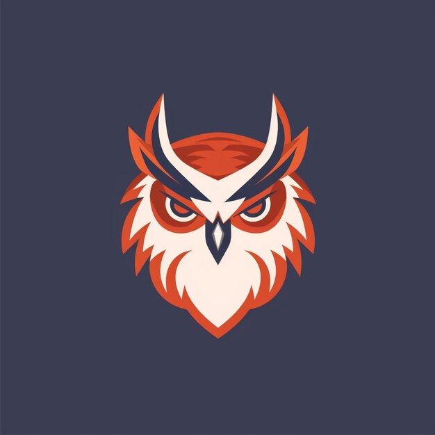 flat color owl logo vector