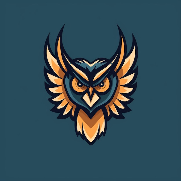flat color owl logo vector