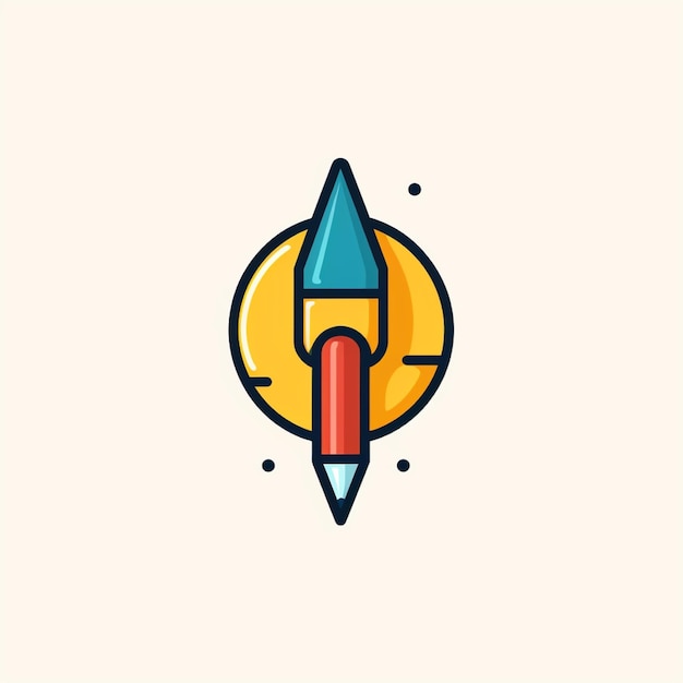 Photo flat color pencil and pen logo vector