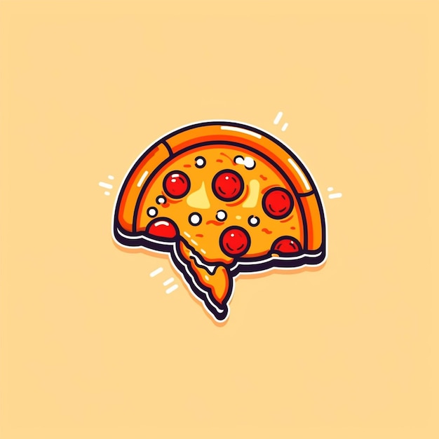 flat color pizza logo vector