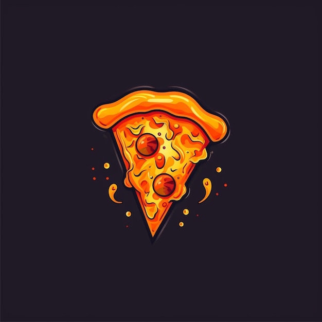 Photo flat color pizza logo vector