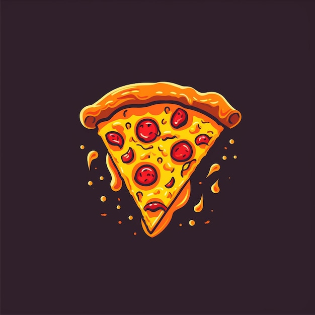 flat color pizza logo vector