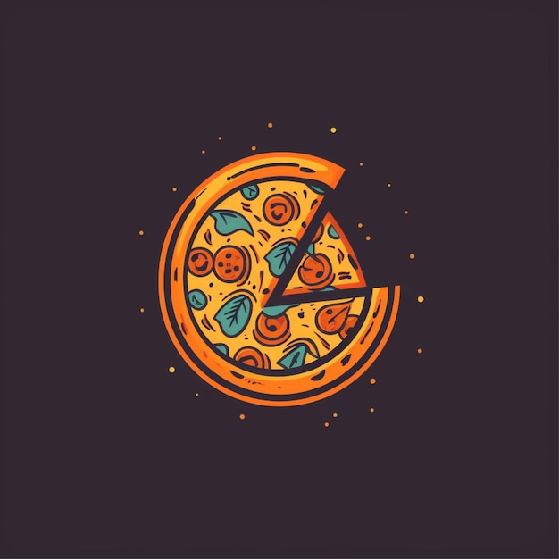 Photo flat color pizza logo vector