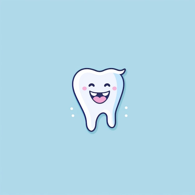 Photo flat color tooth logo vector